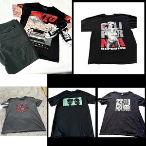 5 T-Shirt Bundle Japanese Anime Tokyo Drifting Marilyn Monroe Peace & Shrooms